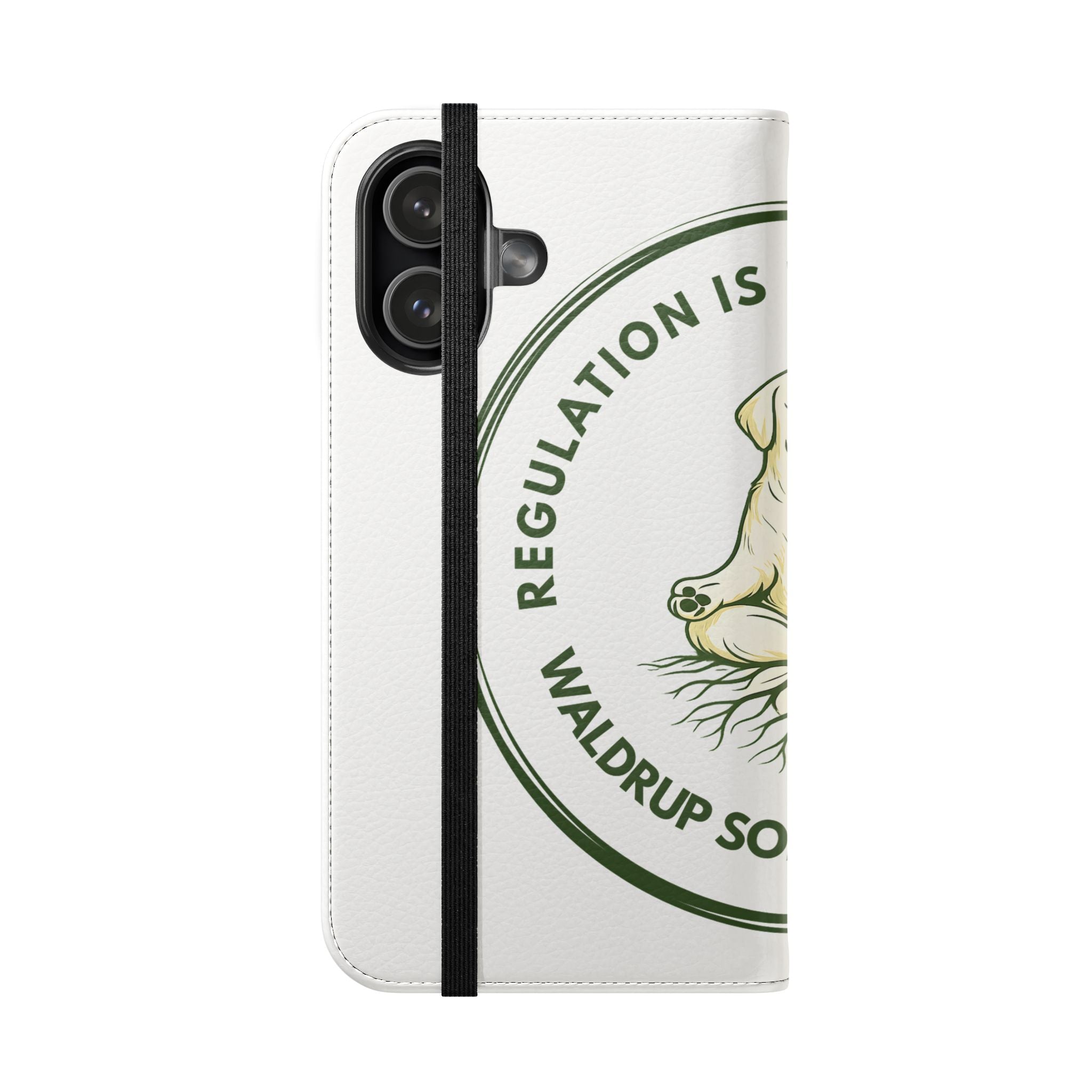 Meditation Pup Flip Case – "Regulation Is the Foundation" Phone Wallet